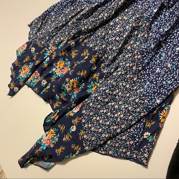 Zunie Blue Floral Asymmetrical Dress Girls 14 / 16 - Picture 2 of 6